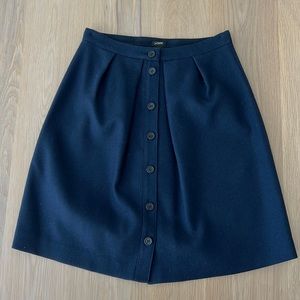 J Crew Navy Wool Skirt Size 6